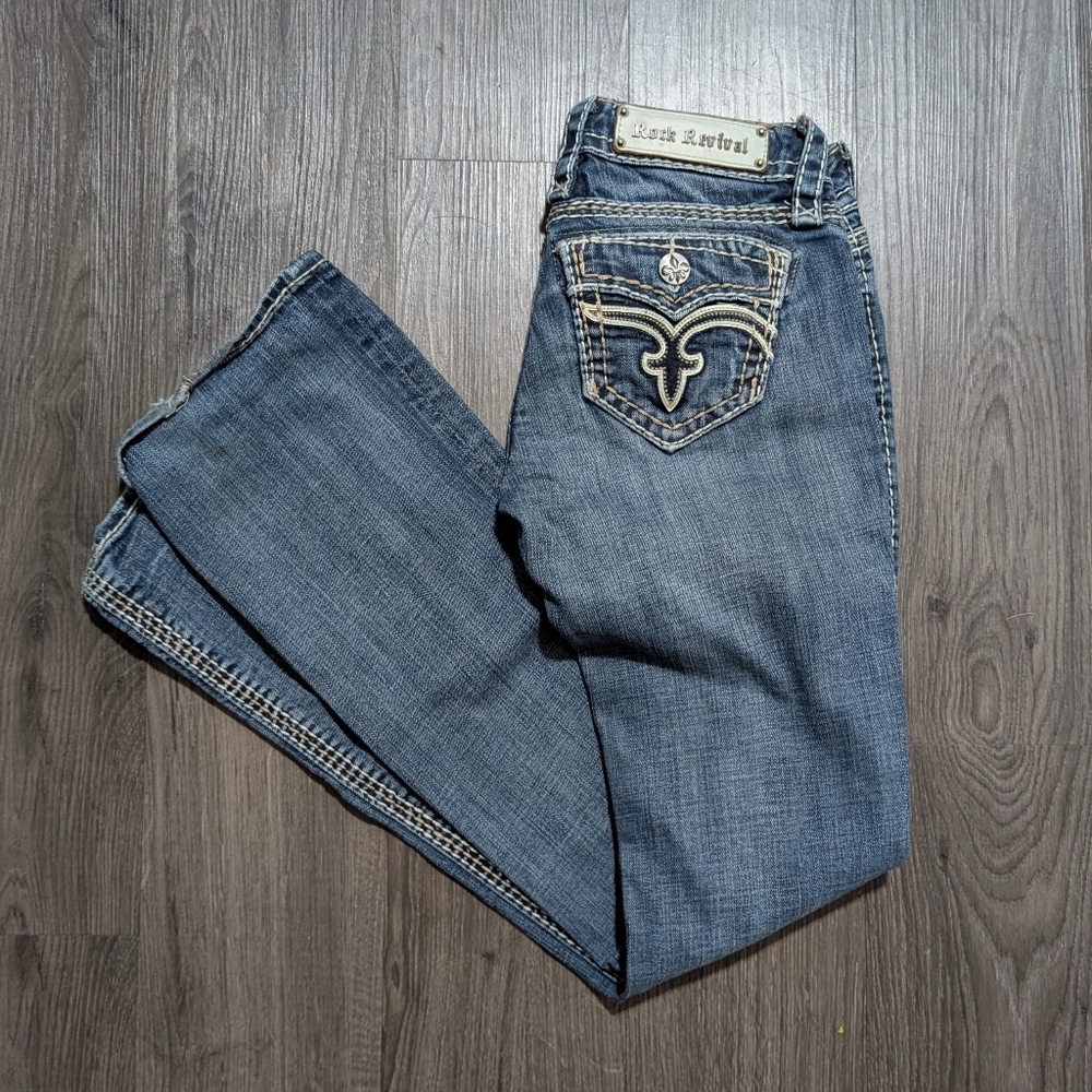 Rock Revival Women's Jamila Boot Skinny Stretch Denim Jeans Size 26x31